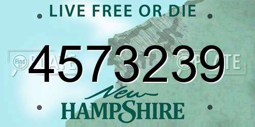 4573239 New Hampshire License Plate