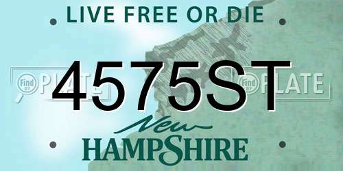 4575ST New Hampshire License Plate