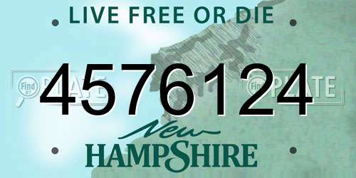 4576124 New Hampshire License Plate