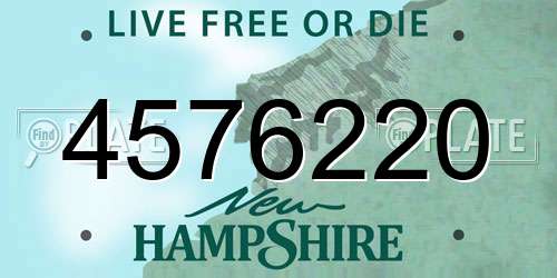 4576220 New Hampshire License Plate