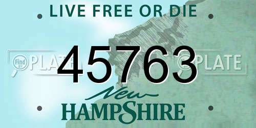 45763 New Hampshire License Plate