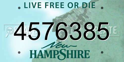 4576385 New Hampshire License Plate