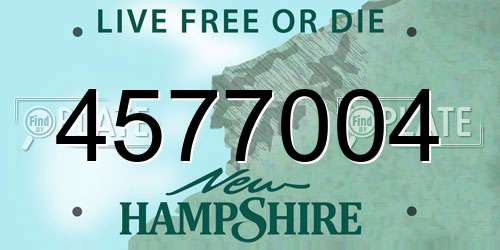 4577004 New Hampshire License Plate