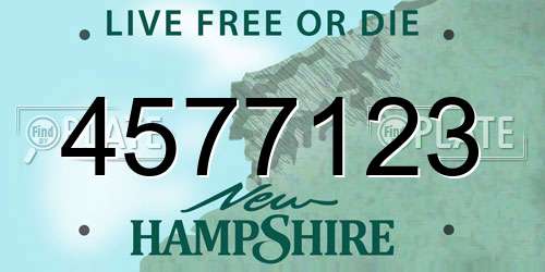 4577123 New Hampshire License Plate