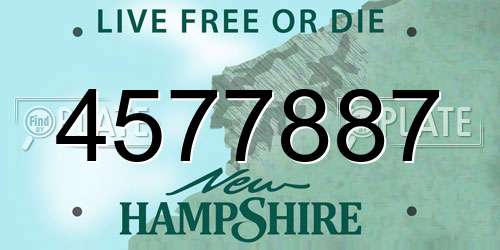 4577887 New Hampshire License Plate