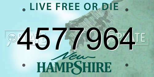 4577964 New Hampshire License Plate