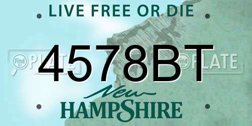 4578BT New Hampshire License Plate