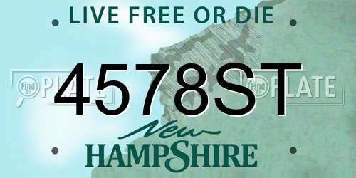 4578ST New Hampshire License Plate
