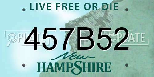 457B52 New Hampshire License Plate