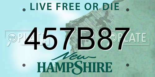 457B87 New Hampshire License Plate