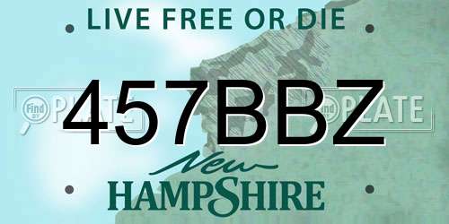 457BBZ New Hampshire License Plate