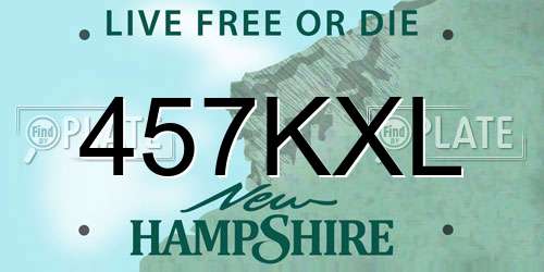 457KXL New Hampshire License Plate