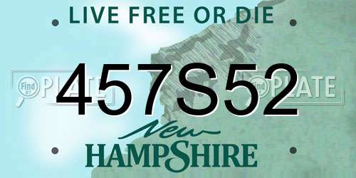 457S52 New Hampshire License Plate