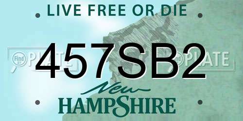 457SB2 New Hampshire License Plate