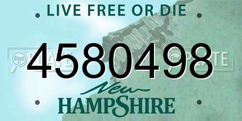 4580498 New Hampshire License Plate