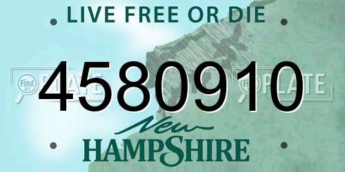 4580910 New Hampshire License Plate