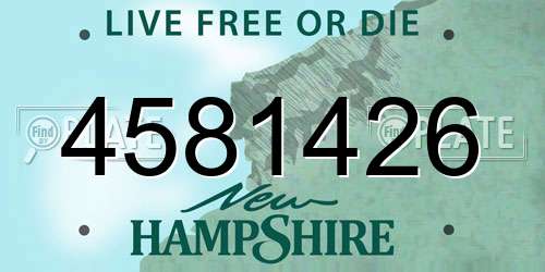 4581426 New Hampshire License Plate