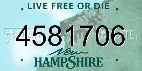 4581706 New Hampshire License Plate