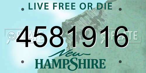 4581916 New Hampshire License Plate
