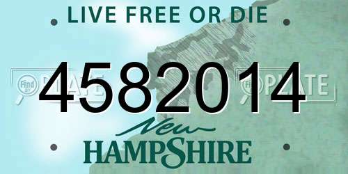 4582014 New Hampshire License Plate