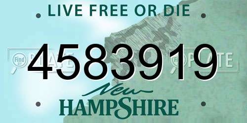 4583919 New Hampshire License Plate