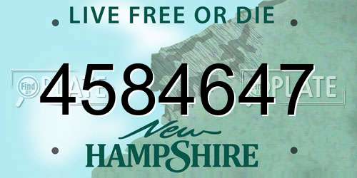 4584647 New Hampshire License Plate