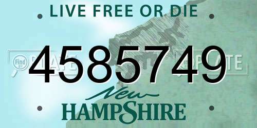4585749 New Hampshire License Plate
