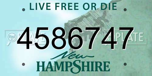 4586747 New Hampshire License Plate