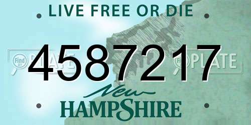 4587217 New Hampshire License Plate