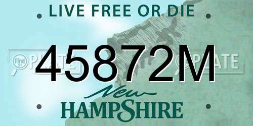 45872M New Hampshire License Plate