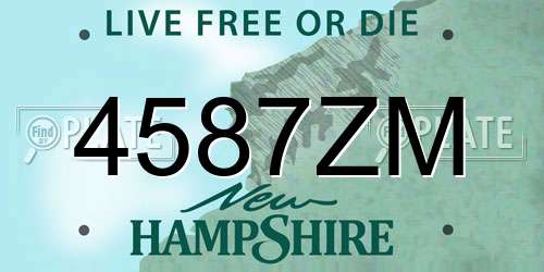 4587ZM New Hampshire License Plate