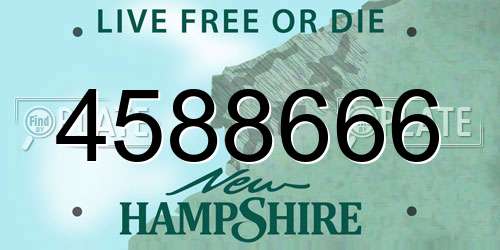4588666 New Hampshire License Plate