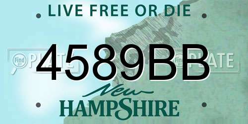 4589BB New Hampshire License Plate