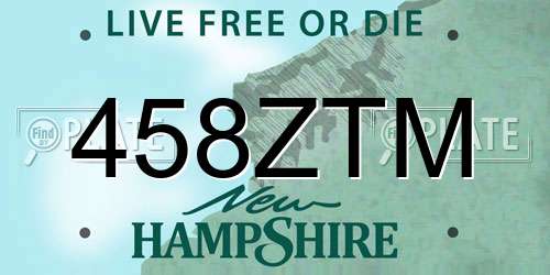 458ZTM New Hampshire License Plate