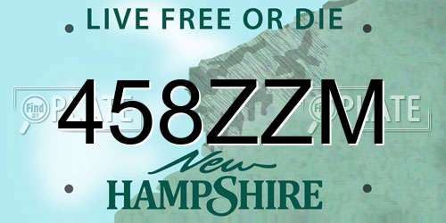 458ZZM New Hampshire License Plate