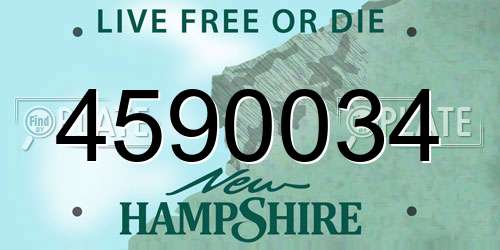 4590034 New Hampshire License Plate