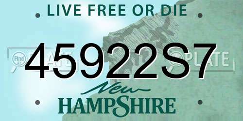 45922S7 New Hampshire License Plate