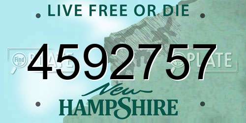 4592757 New Hampshire License Plate