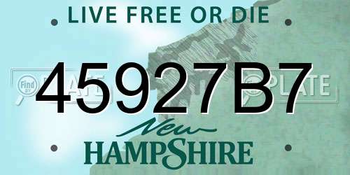 45927B7 New Hampshire License Plate