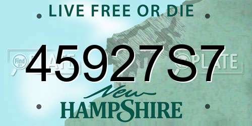 45927S7 New Hampshire License Plate