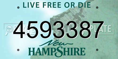 4593387 New Hampshire License Plate