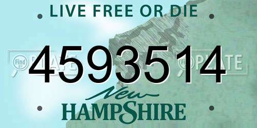 4593514 New Hampshire License Plate