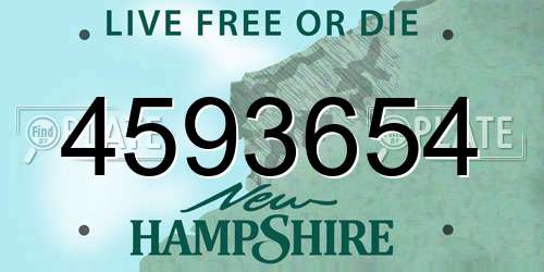 4593654 New Hampshire License Plate