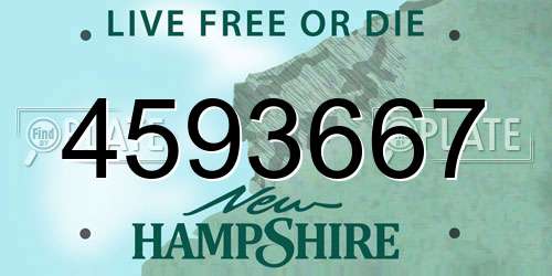 4593667 New Hampshire License Plate