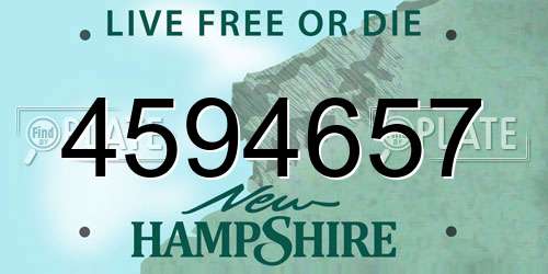 4594657 New Hampshire License Plate