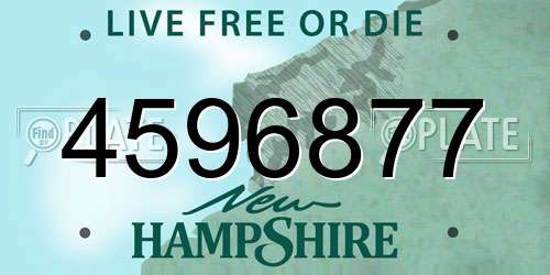 4596877 New Hampshire License Plate