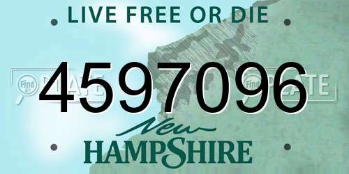4597096 New Hampshire License Plate