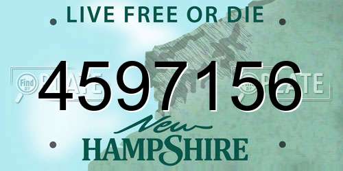 4597156 New Hampshire License Plate