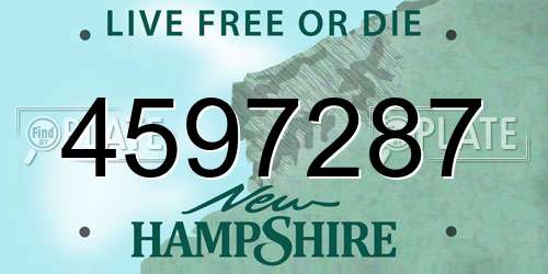 4597287 New Hampshire License Plate
