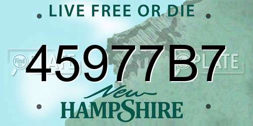 45977B7 New Hampshire License Plate